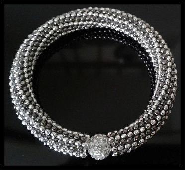 Silver and Gray colourd snowflake bracelet